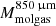 $ M_{\mathrm{molgas}}^{850\,{\upmu}\mathrm{m}} $