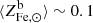 $ \langle Z^{\mathrm{b}}_{\mathrm{Fe,\odot}} \rangle \sim 0.1 $