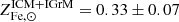 $ Z^{\mathrm{ICM+IGrM}}_{\mathrm{Fe,\odot}} = 0.33 \pm 0.07 $