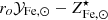 $ r_{o} \mathcal{Y}_{\mathrm{Fe},\odot} - Z^{\star}_{\mathrm{Fe},\odot } $