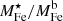$ { M^{\star}_{\mathrm{Fe}} / M^{\mathrm{b}}_{\mathrm{Fe}} } $