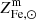 $ Z^{\mathrm{m}}_{\mathrm{Fe,\odot}} $