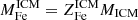 $ M^{\mathrm{ICM}}_{\mathrm{Fe}} = Z^{\mathrm{ICM}}_{\mathrm{Fe}} M_{\mathrm{ICM}} $