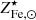 $ Z^{\star}_{\mathrm{Fe,\odot}} $