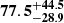 $ \mathbf{77.5^{+44.5}_{-28.9}} $