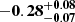 $ \mathbf{-0.28^{+0.08}_{-0.07}} $