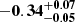 $ \mathbf{-0.34^{+0.07}_{-0.05}} $