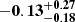 $ \mathbf{-0.13^{+0.27}_{-0.18}} $