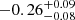 $ -0.26^{+0.09}_{-0.08} $