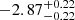 $ -2.87^{+0.22}_{-0.22} $