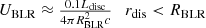 $$ \begin{aligned} \begin{array}{l} U_{\rm BLR} \approx \frac{0.1L_{\rm disc}}{4\pi R_{\rm BLR}^{2}c}\quad r_{\rm dis} < R_{\rm BLR} \end{array} \end{aligned} $$