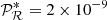$ \mathcal{P}^*_{\mathcal{R}}=2\times 10^{-9} $