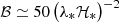 $ {\cal B} \simeq 50 \, \bigl(\lambda_* {\cal H}_* \bigr)^{-2} $
