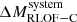 $ \Delta M_{\mathrm{RLOF-C}}^{\mathrm{system}} $