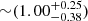 $ {\sim} (1.00_{-0.38}^{+0.25}) $