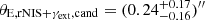 $ \theta_\mathrm{E,rNIS+\gamma_{\mathrm{ext}},cand}=(0.24_{-0.16}^{+0.17})^{{\prime\prime}} $