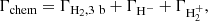 $$ \begin{aligned} \Gamma _{\text{chem} }=\Gamma _{\mathrm{H} _2, 3 \mathrm{~b} }+\Gamma _{\mathrm{H} ^{-}}+\Gamma _{\mathrm{H} _2^{+}} ,\end{aligned} $$