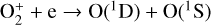 ${{\rm{O}}_2^ + + {\rm{e}} \to {\rm{O}}\left( {^1{\rm{D}}} \right) + {\rm{O}}\left( {^1{\rm{S}}} \right)}$