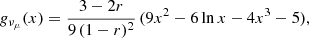 $$ \begin{aligned} g_{\nu _\mu }(x) = \frac{3-2r}{9\,(1-r)^2} \,(9 x^2 - 6\, \mathrm{ln}\,x - 4 x^3 -5), \end{aligned} $$