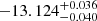 $ -13.124^{+0.036}_{-0.040} $