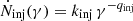 $ \dot{N}_{\mathrm{inj}}(\gamma) = k_{\mathrm{inj}}\,\gamma^{-q_{\mathrm{inj}}} $