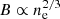 $ B \propto n_{\mathrm{e}}^{2/3} $