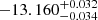 $ -13.160^{+0.032}_{-0.034} $
