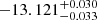 $ -13.121^{+0.030}_{-0.033} $