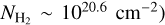 ${N_{{{\rm{H}}_2}}}\~{10^{20.6}}$