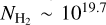 ${N_{{{\rm{H}}_2}}}\~{10^{19.7}}$