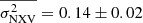 $ \overline{\sigma^2_{\mathrm{NXV}}}=0.14\pm0.02 $