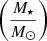 $ \left(\frac{M_{\star}}{M_\odot}\right) $