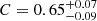 $ C=0.65^{+0.07}_{-0.09} $