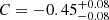 $ C=-0.45^{+0.08}_{-0.08} $