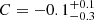 $ C=-0.1^{+0.1}_{-0.3} $