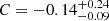 $ C=-0.14^{+0.24}_{-0.09} $