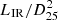 $ L_{\mathrm{IR}}/D_{25}^{2} $