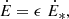 $$ \begin{aligned} \dot{E} = \epsilon \; \dot{E}_*, \end{aligned} $$