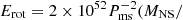 $ E_{\mathrm{rot}} = 2 \times 10^{52}P_{\mathrm{ms}}^{-2}(M_{\mathrm{NS}}/ $