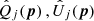 $ \hat{Q}_j(\boldsymbol{p})\,,\hat{U}_j(\boldsymbol{p}) $