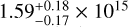 $1.59_{ - 0.17}^{ + 0.18} \times {10^{15}}$
