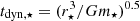 $ t_{\mathrm{dyn},\star} = (r_{\star}^3/Gm_{\star})^{0.5} $