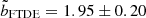 $ \tilde{b}_{\mathrm{FTDE}} = 1.95 \pm 0.20 $