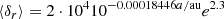 $$ \begin{aligned}&\left\langle \delta _r\right\rangle = 2\cdot 10^4 10^{-0.00018446a/\mathrm{au} } e^{2.3} \end{aligned} $$