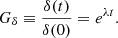 $$ \begin{aligned} G_{\delta }\equiv \frac{\delta (t)}{\delta (0)}=e^{\lambda t}. \end{aligned} $$