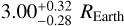 $3.00_{ - 0.28}^{ + 0.32}{R_{{\rm{Earth }}}}$