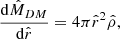 $$ \begin{aligned} \frac{\mathrm{d}\hat{M}_{DM}}{\mathrm{d}\hat{r}}&= 4\pi \hat{r}^2\hat{\rho },\end{aligned} $$