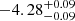 $ -4.28^{+0.09}_{-0.09} $
