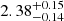 $ 2.38^{+0.15}_{-0.14} $