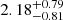 $ 2.18^{+0.79}_{-0.81} $
